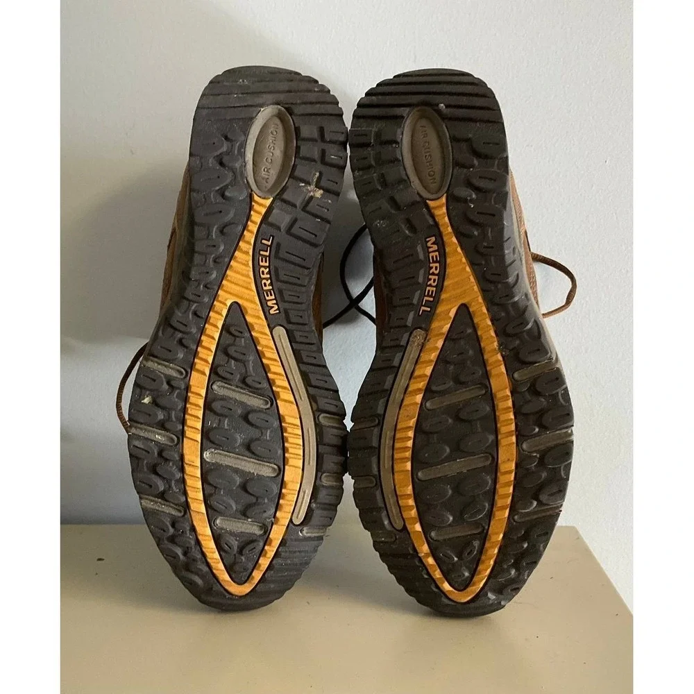 Merrell Meridian Hiking Shoes Mens Size 8 Dark‎ Earth Leather J16261 Outdoor